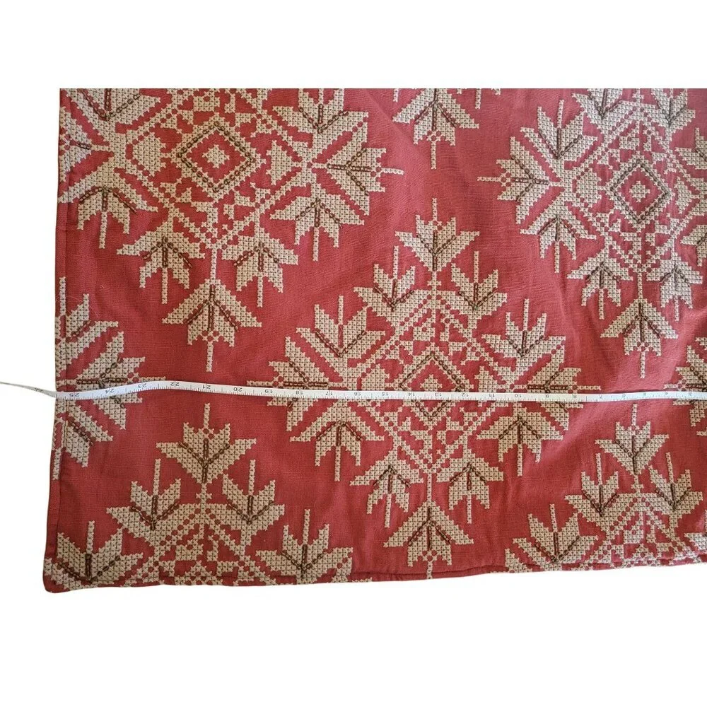 Pottery Barn Red & White Snowflake Pillow Cover Size 24”x 24”